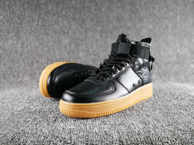 Women Nike Special Field SF AF1 Mid Black Yellow Shoes